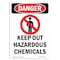 Signmission OSHA Danger Sign, 10" Height, Rigid Plastic, Keep Out Hazardous Chemicals, Portrait OS-DS-P-710-V-1403 - alternate 1